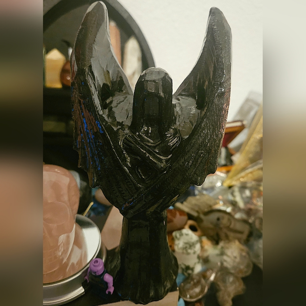 @Pbieds Hold  ✨️Elegant✨️Grim Reaper Black Obsidian Sculpture (Over 2lbs)